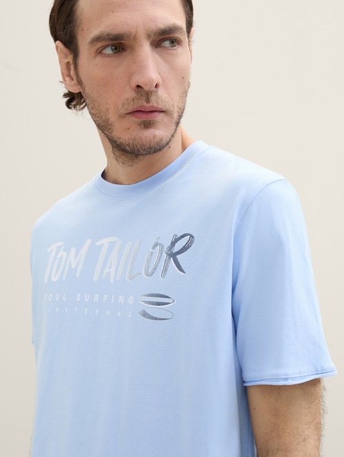 Tom Tailor T Shirt With Print Windsurf Blue - 1041798-35271