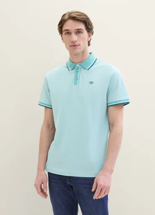 Tom Tailor Basic Polo Shirt Meadow Teal Twotone