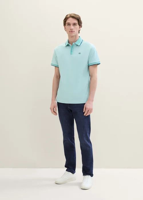 Tom Tailor Basic Polo Shirt Meadow Teal Twotone
