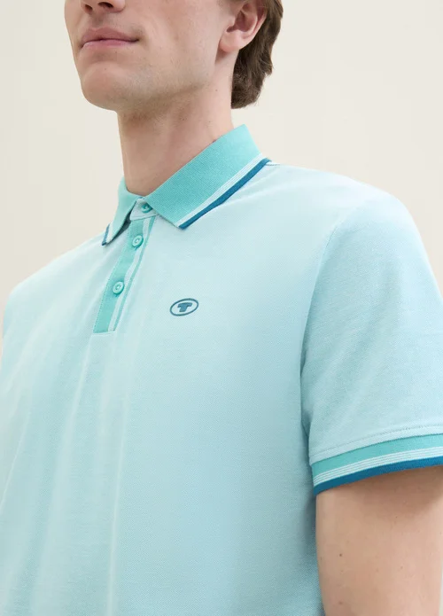 Tom Tailor Basic Polo Shirt Meadow Teal Twotone