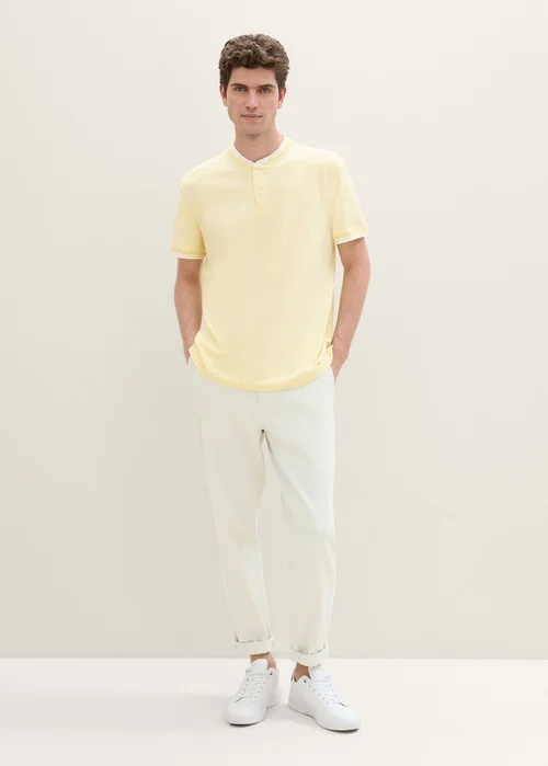 Tom Tailor Polo Shirt With A Print Light Yellow
