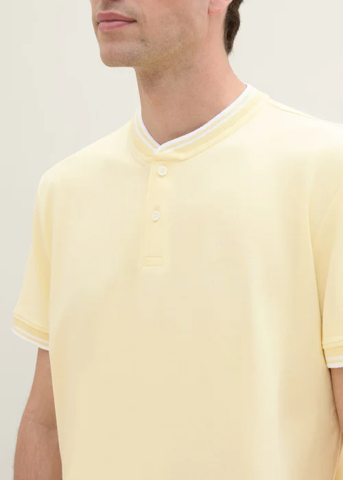 Tom Tailor Polo Shirt With A Print Light Yellow