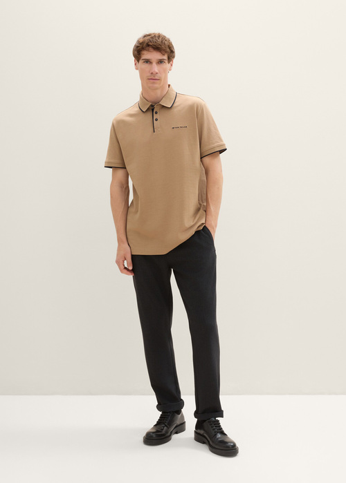 Tom Tailor Polo Tshirt Hazel Brown Melange - KIESZENIE