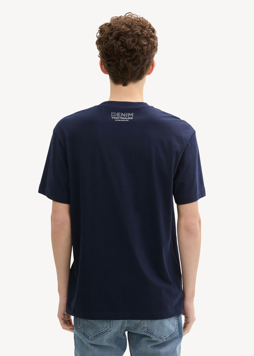 Tom Tailor Relaxed T Shirt Sky Captain Blue - 1043479-10668