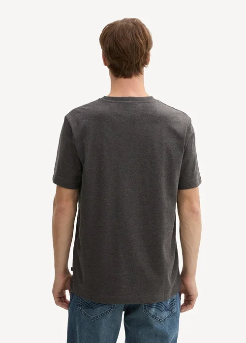 Tom Tailor C Neck T Shirt Black Grey Melange