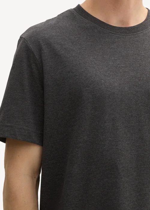 Tom Tailor C Neck T Shirt Black Grey Melange