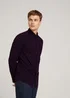 Tom Tailor Regular Vichy Melange Shirt Burgundy Navy Mel Vichy Check