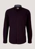 Tom Tailor Regular Vichy Melange Shirt Burgundy Navy Mel Vichy Check