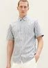 Tom Tailor Shirt Navy Bluish Green Stripe