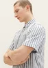 Tom Tailor Shirt Navy Bluish Green Stripe