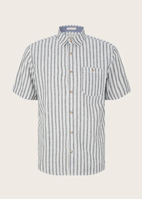 Tom Tailor Shirt Navy Bluish Green Stripe