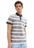 Tom Tailor Striped Polo Shirt Navy Red Stripe