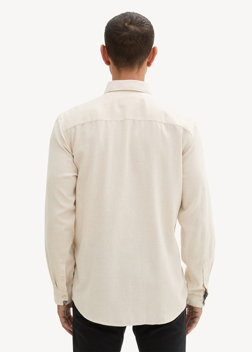 Tom Tailor Shirt With A Mlange Look Light Sand Melange - 1042659-36107