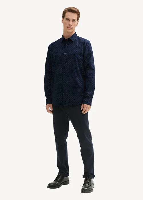 Tom Tailor Stretch T Shirt Navy Dot Design