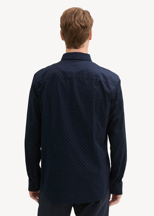 Tom Tailor Stretch T Shirt Navy Dot Design - 1042668-36038