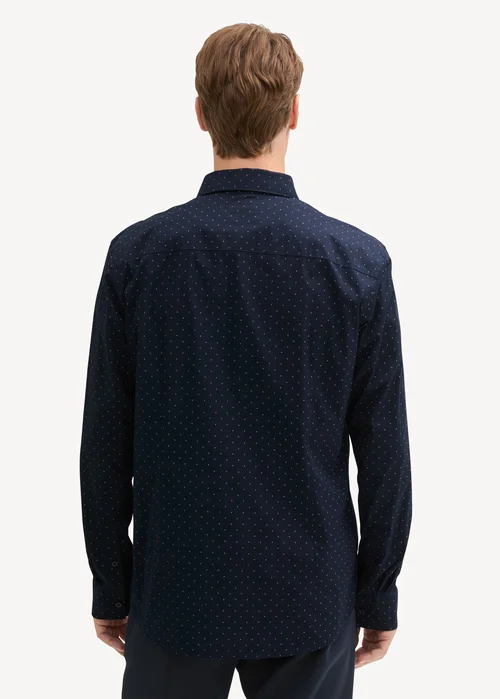 Tom Tailor Stretch T Shirt Navy Dot Design