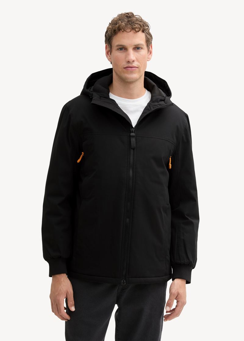 Tom Tailor Water Repellent Hooded Jacket Black - 1041348-29999