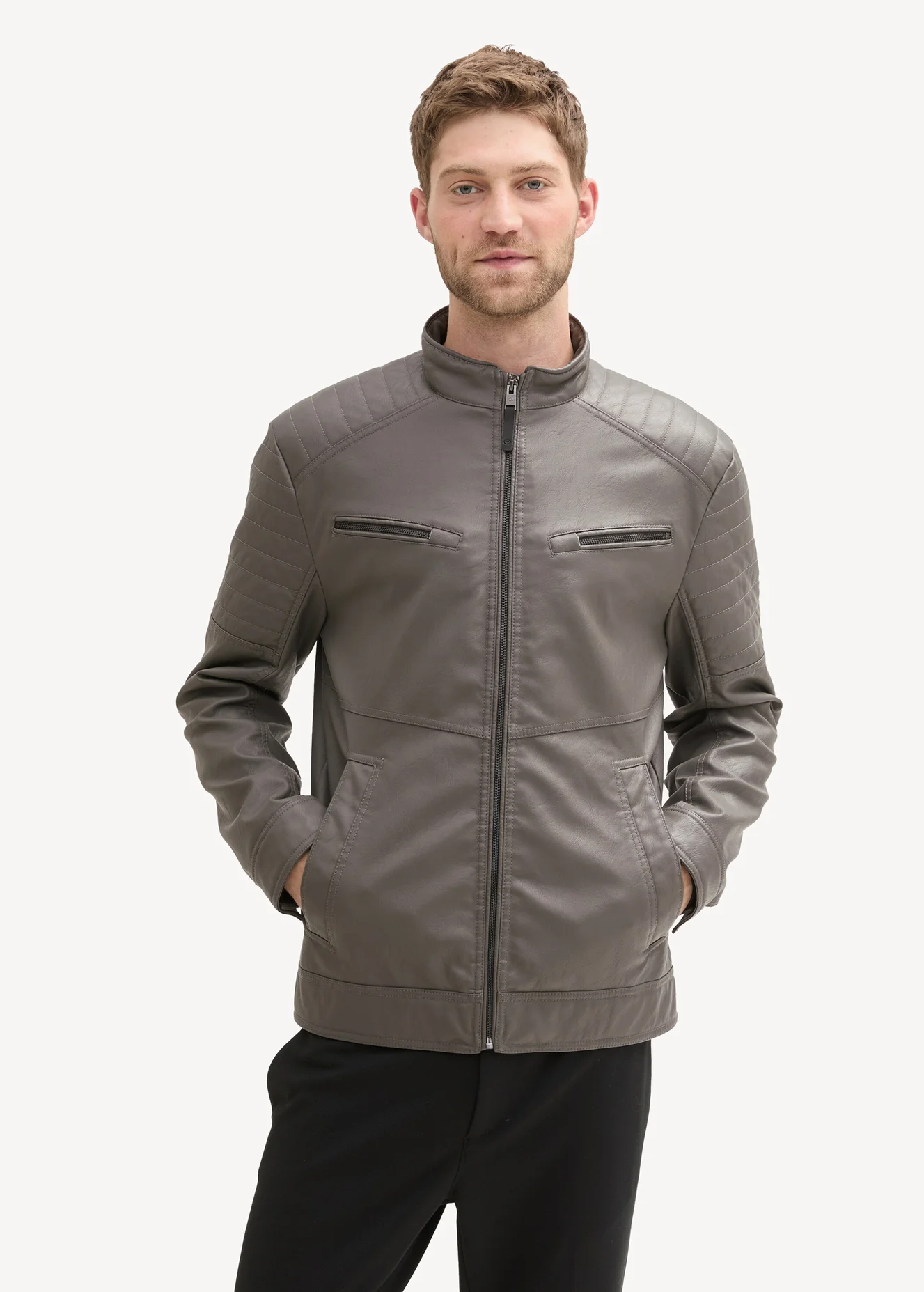 Tom Tailor Moto Jacket Beluga Grey