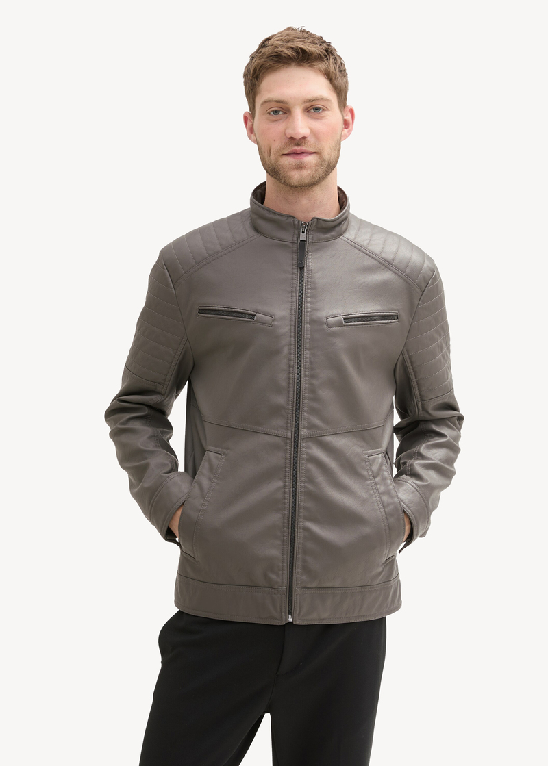 Tom Tailor Moto Jacket Beluga Grey - 1041325-11381