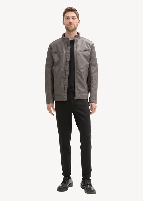 Tom Tailor Moto Jacket Beluga Grey - 1041325-11381