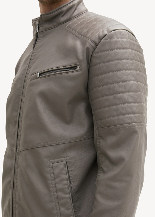 Tom Tailor Moto Jacket Beluga Grey - 1041325-11381