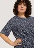 Tom Tailor Dress Feminine Basic Navy Flowers And Dots