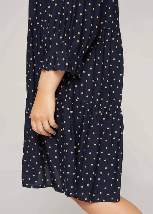 Tom Tailor Dress Fluent Feminine Shape Navy Brown Dot