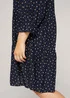 Tom Tailor Dress Fluent Feminine Shape Navy Brown Dot