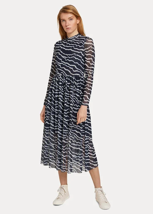 Denim Tom Tailor Dress Navy Structure Print