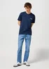 Wrangler 2pack Sign Off Tee True Navy - W7BZFQE12