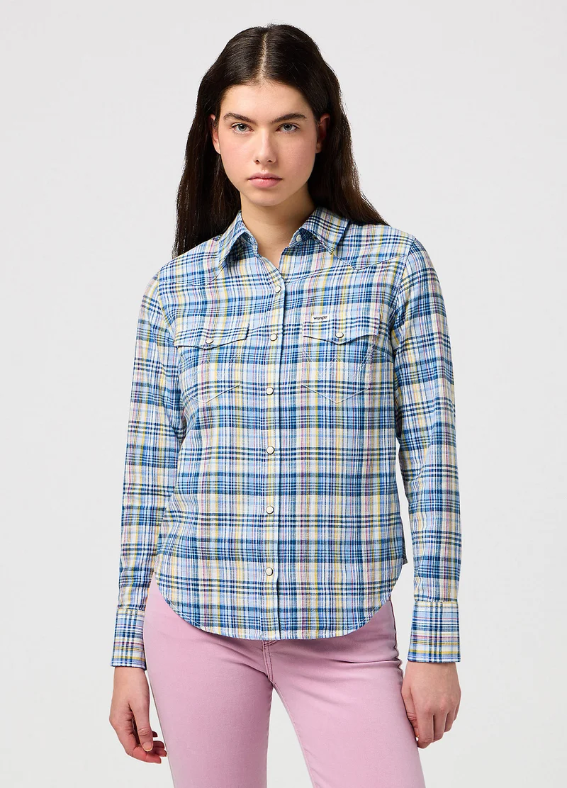 Wrangler Regular Western Shirt Cerulean Check