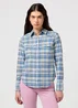 Wrangler Regular Western Shirt Cerulean Check