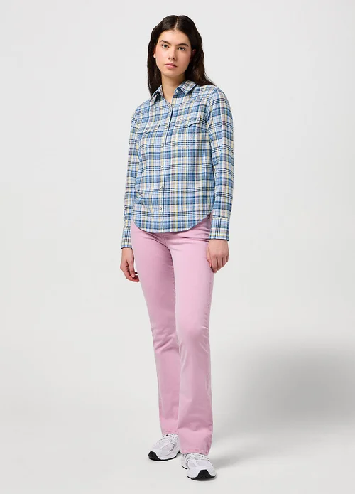 Wrangler Regular Western Shirt Cerulean Check