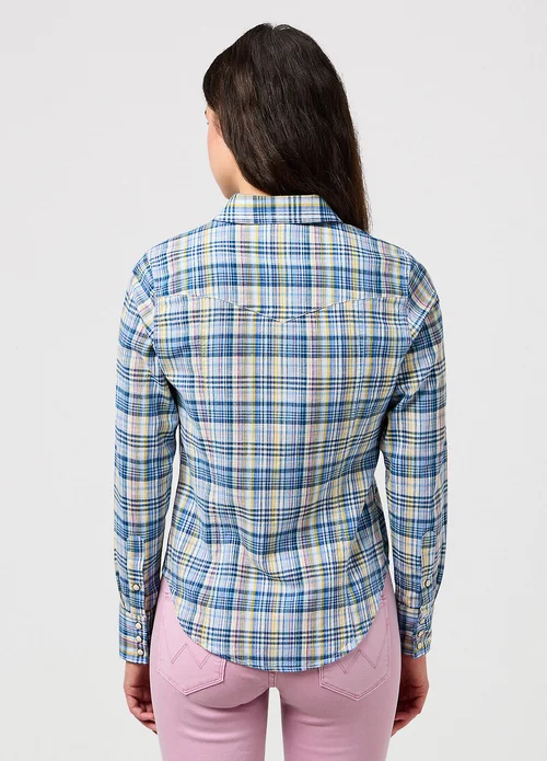 Wrangler Regular Western Shirt Cerulean Check