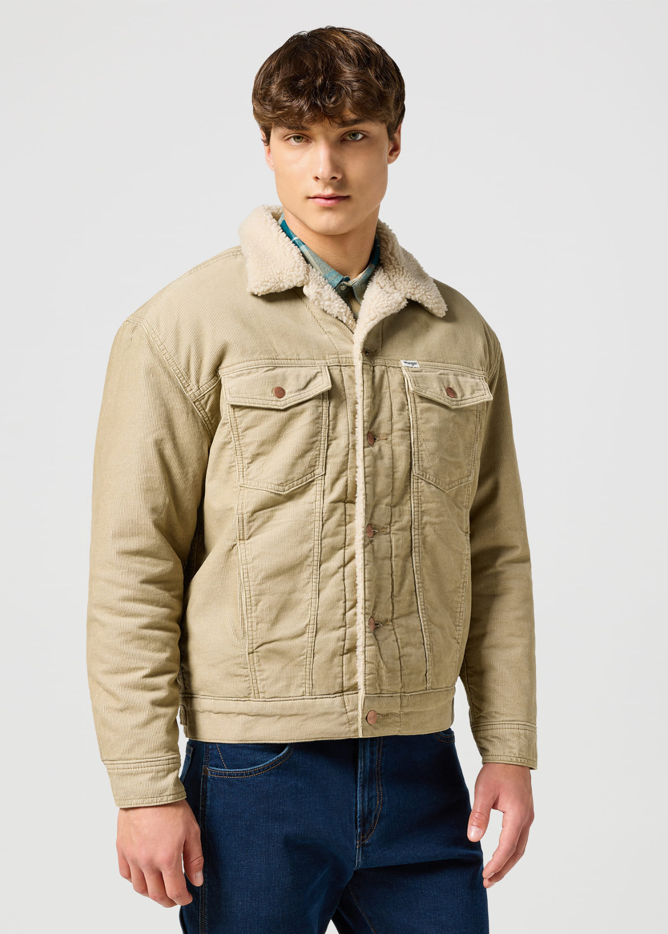 Wrangler Courdoy Sherpa Jacket Chinchilla - 112355045