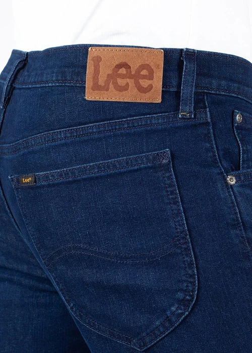 Lee Daren Zip Fly Dark Blue Worn
