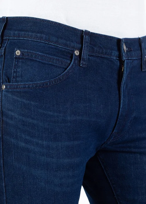 Lee Daren Zip Fly Dark Blue Worn