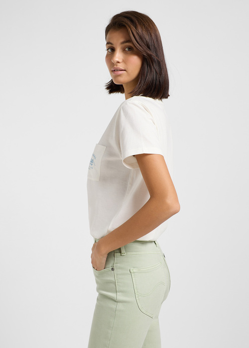 Lee Logo Pocket Tee Ecru - 112362943