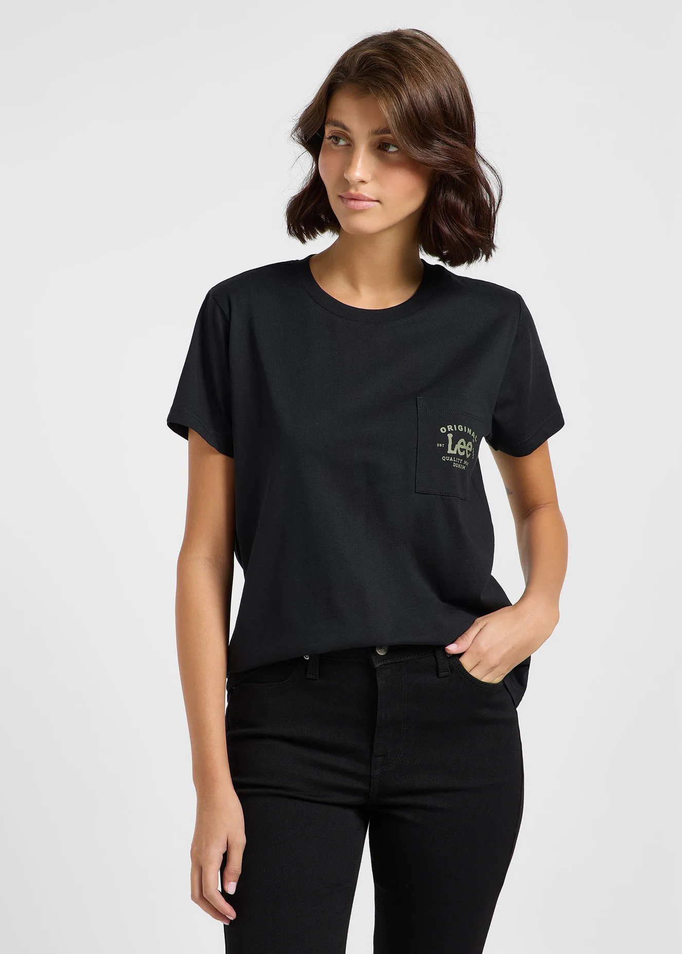 Lee Logo Pocket Tee Unionall Black