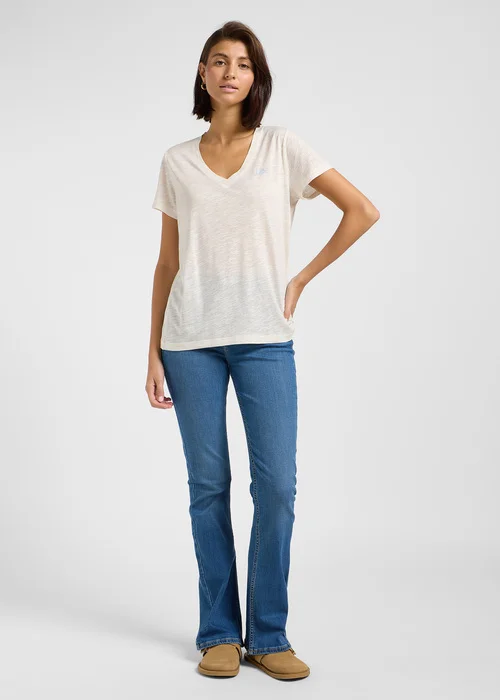 Lee V Neck Tee Ecru