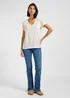 Lee V Neck Tee Ecru