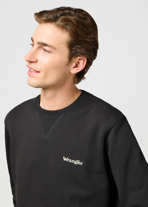 Wrangler Small Logo Crew Faded Black - 112362885