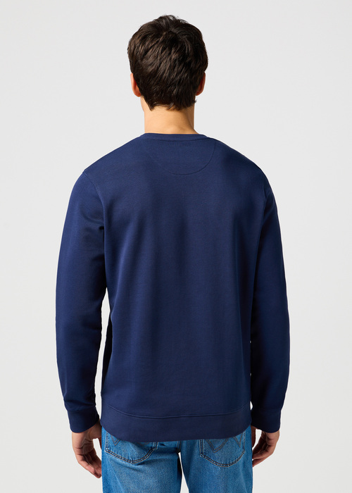 Wrangler Small Logo Crew Navy - 112362891