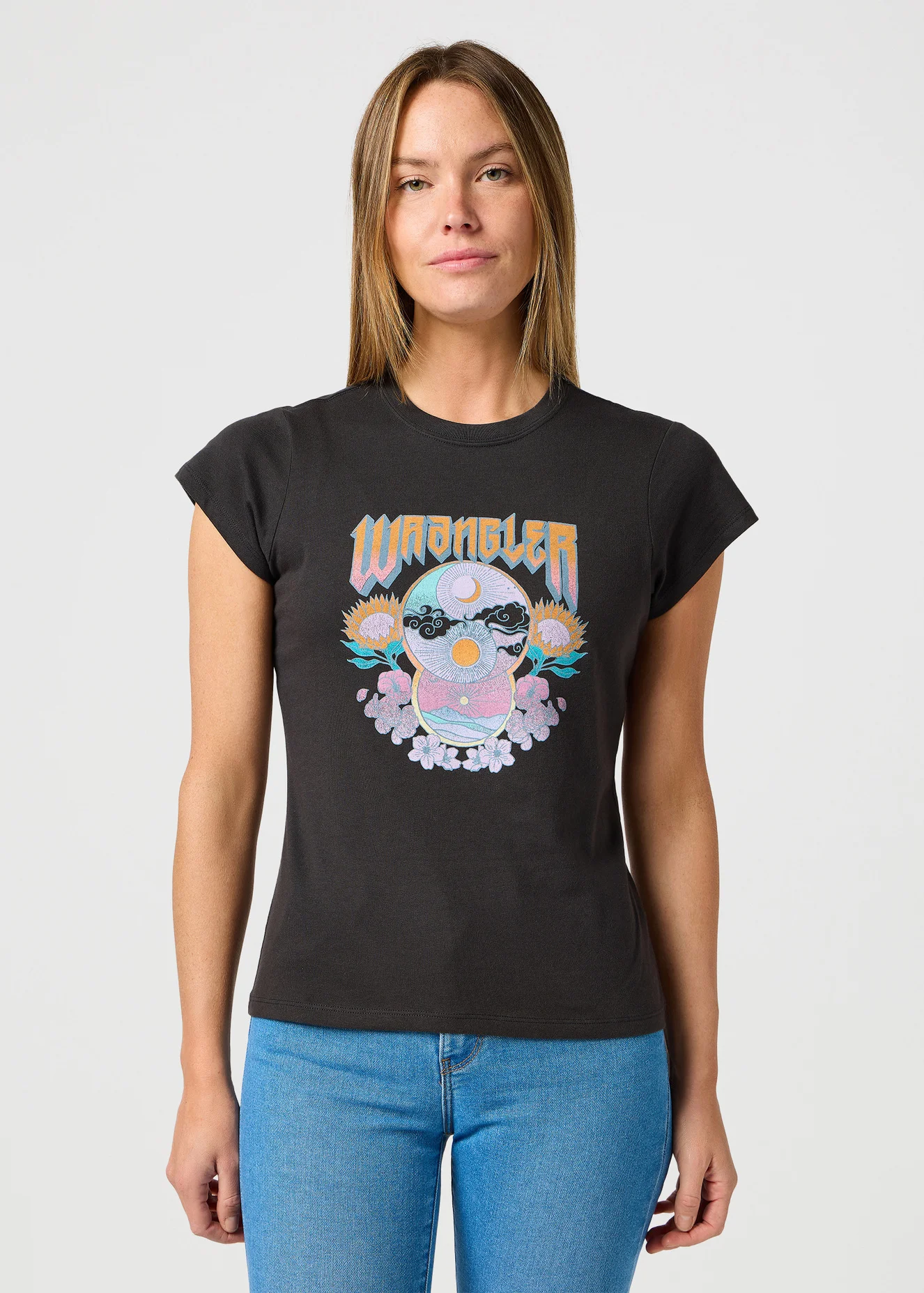 Wrangler Shrunken Band Tee Faded Black