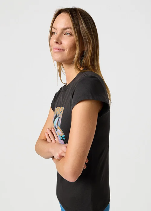 Wrangler Shrunken Band Tee Faded Black