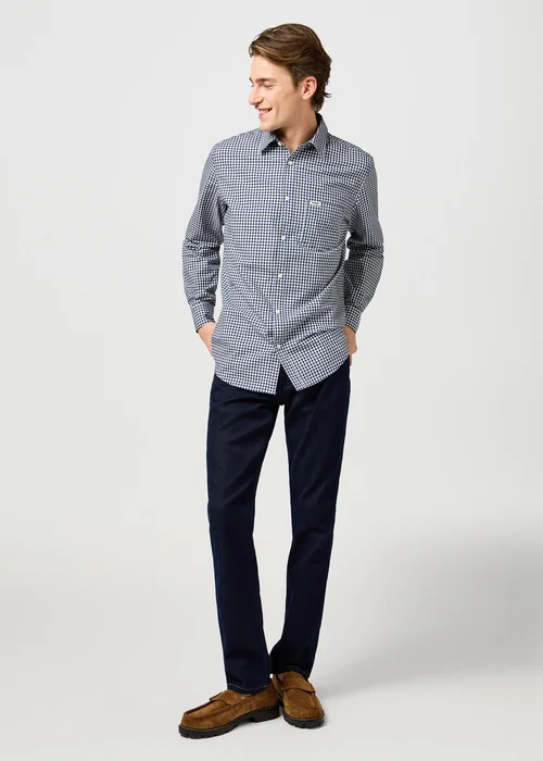 Wrangler One Pocket Shirt Navy Gingham