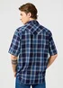 Wrangler Short Sleeve Western Shirt Flamingo Indigo