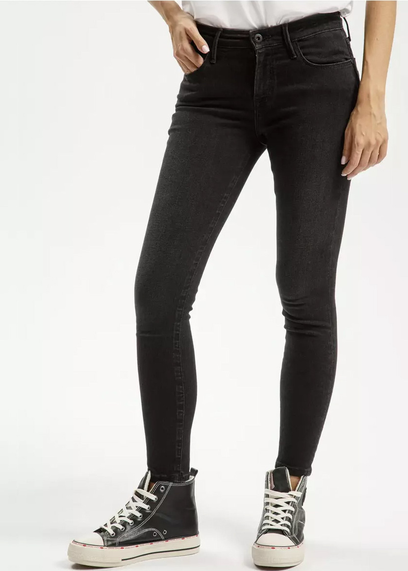 Cross Jeans Alyss Super Skinny Black 129 - LINIEN-SLUB