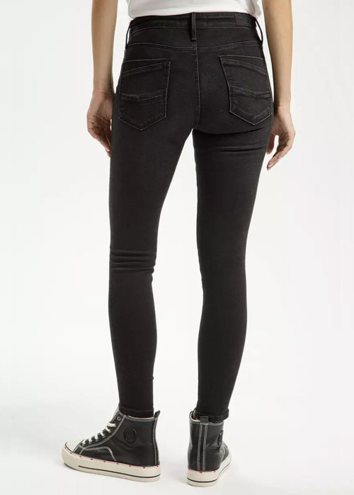 Cross Jeans Alyss Super Skinny Black 129 - LINIEN-SLUB