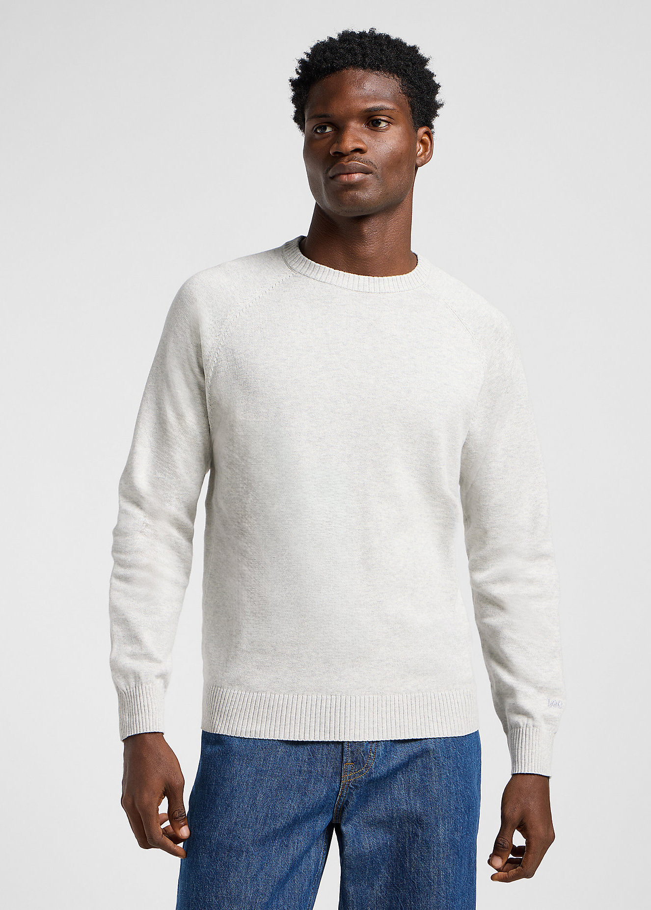 Lee Clean Raglan Sweater Sharp Grey Mele